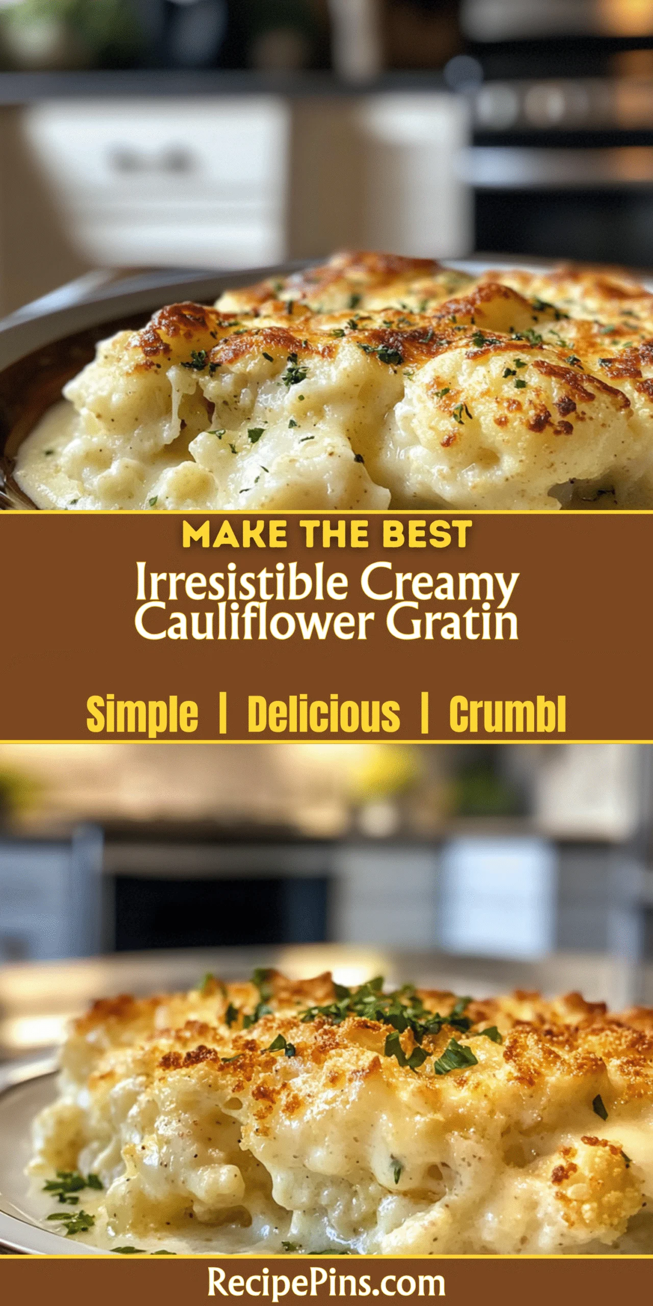 Irresistible Creamy Cauliflower Gratin