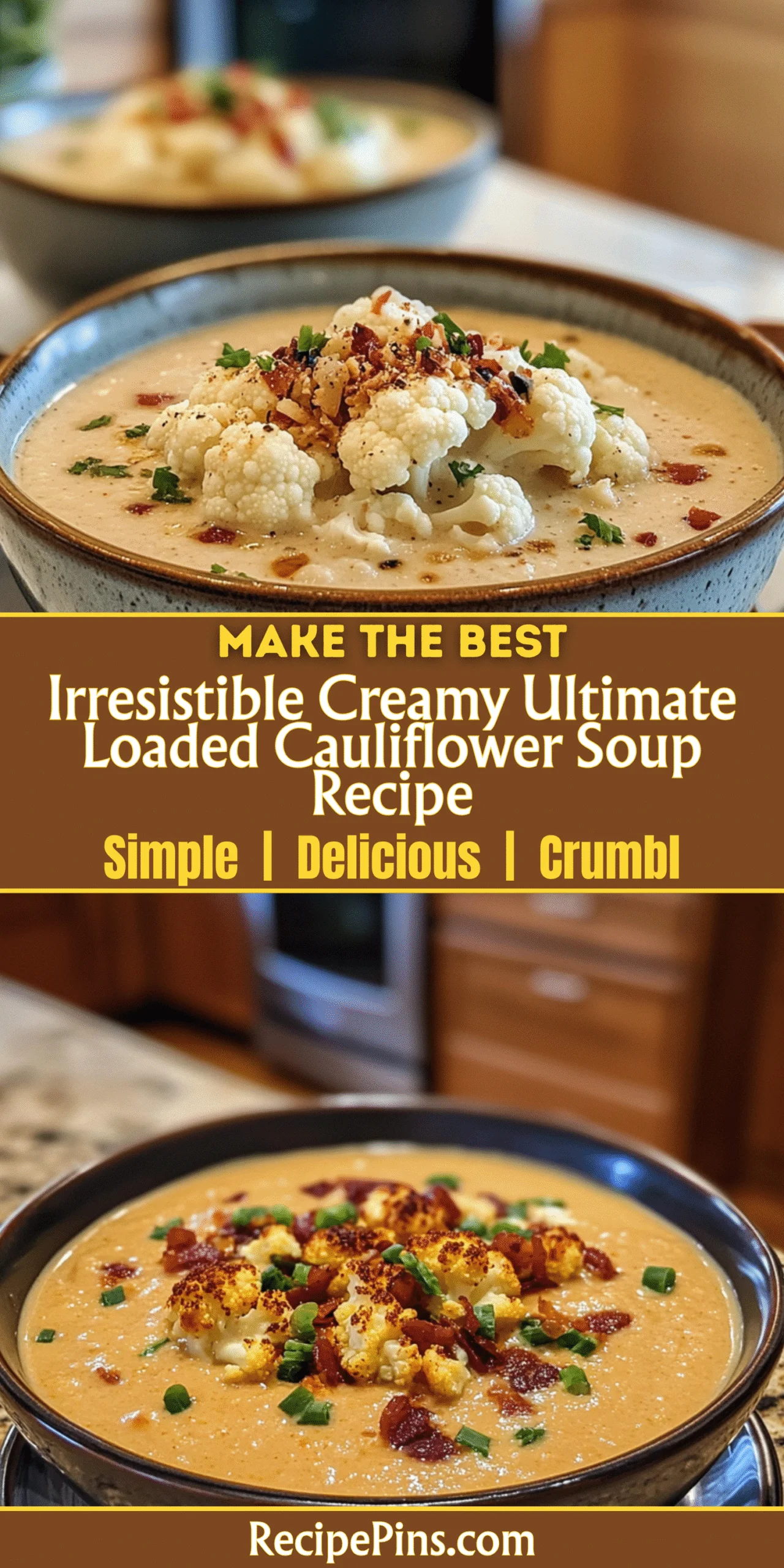 Irresistible Creamy Ultimate Loaded Cauliflower Soup Recipe