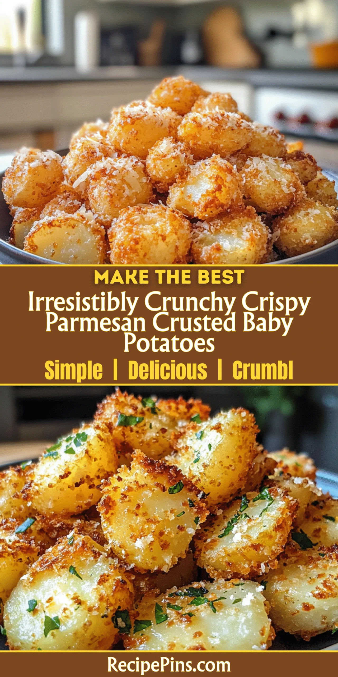 Irresistibly Crunchy Crispy Parmesan Crusted Baby Potatoes