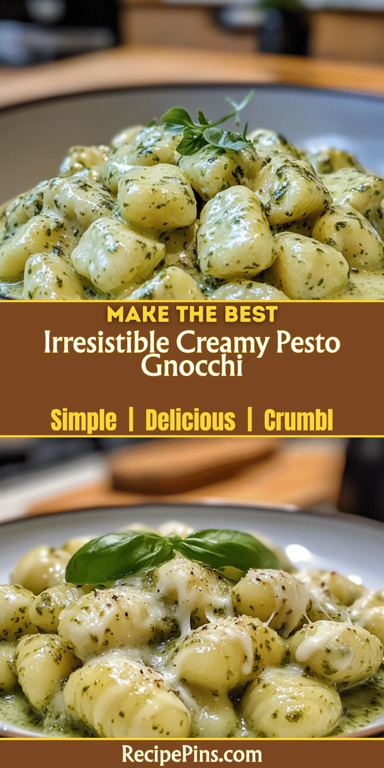 Irresistible Creamy Pesto Gnocchi