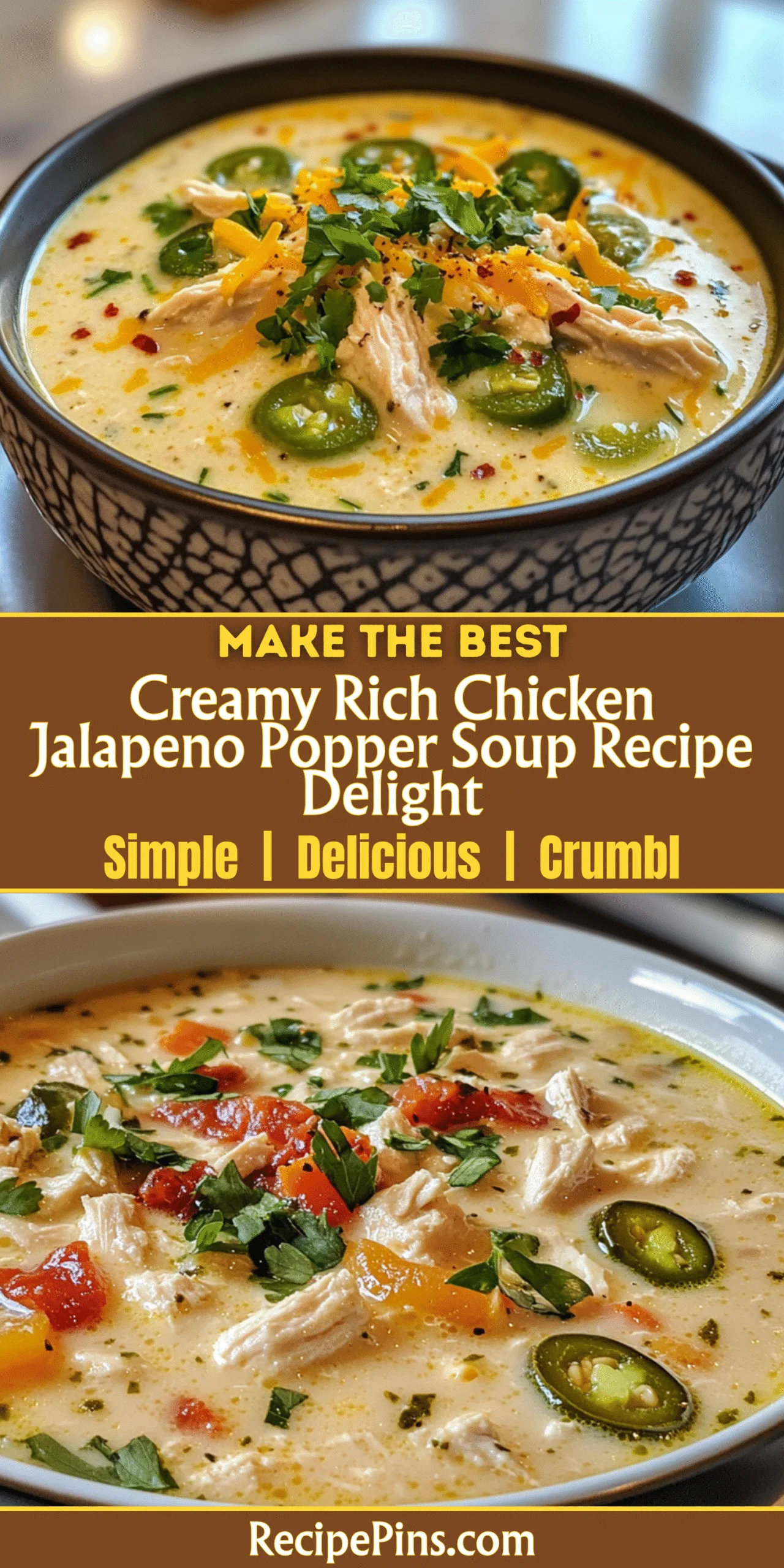 Creamy Rich Chicken Jalapeno Popper Soup Recipe Delight