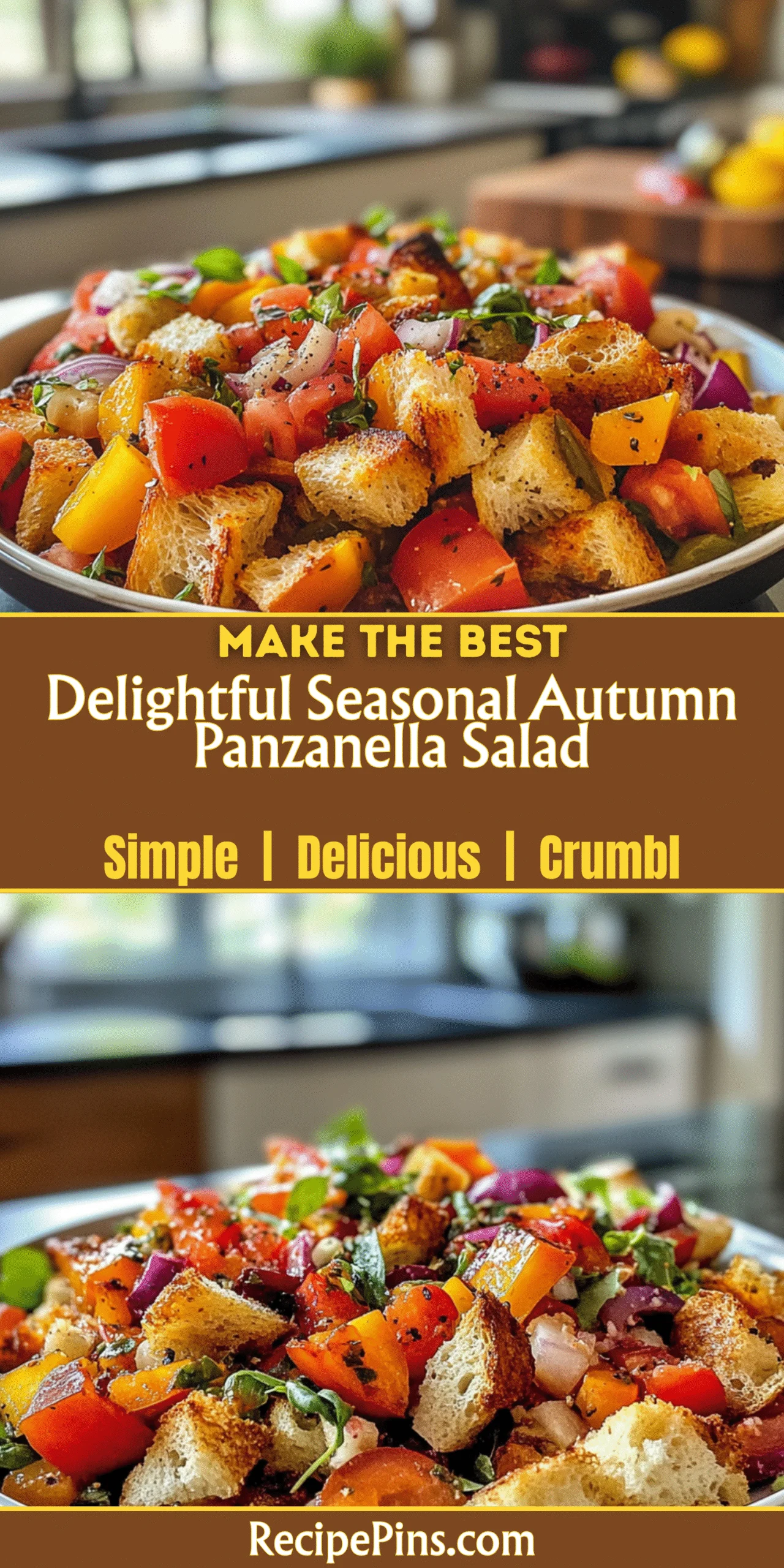 Delightful Seasonal Autumn Panzanella Salad