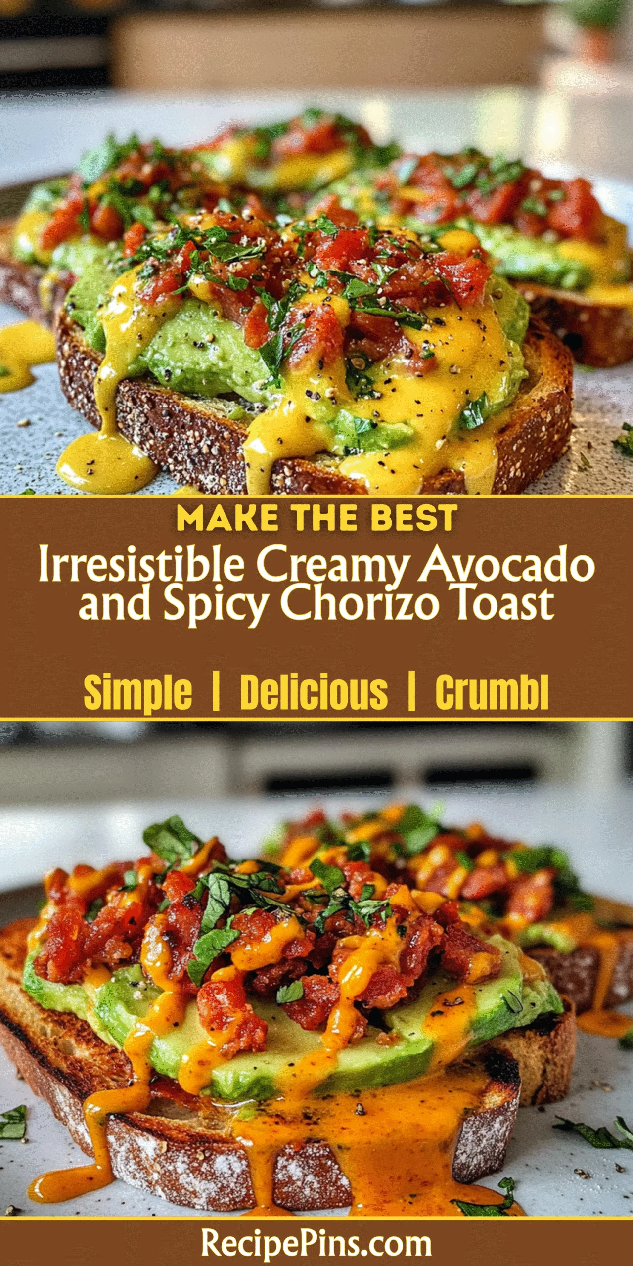 Irresistible Creamy Avocado and Spicy Chorizo Toast