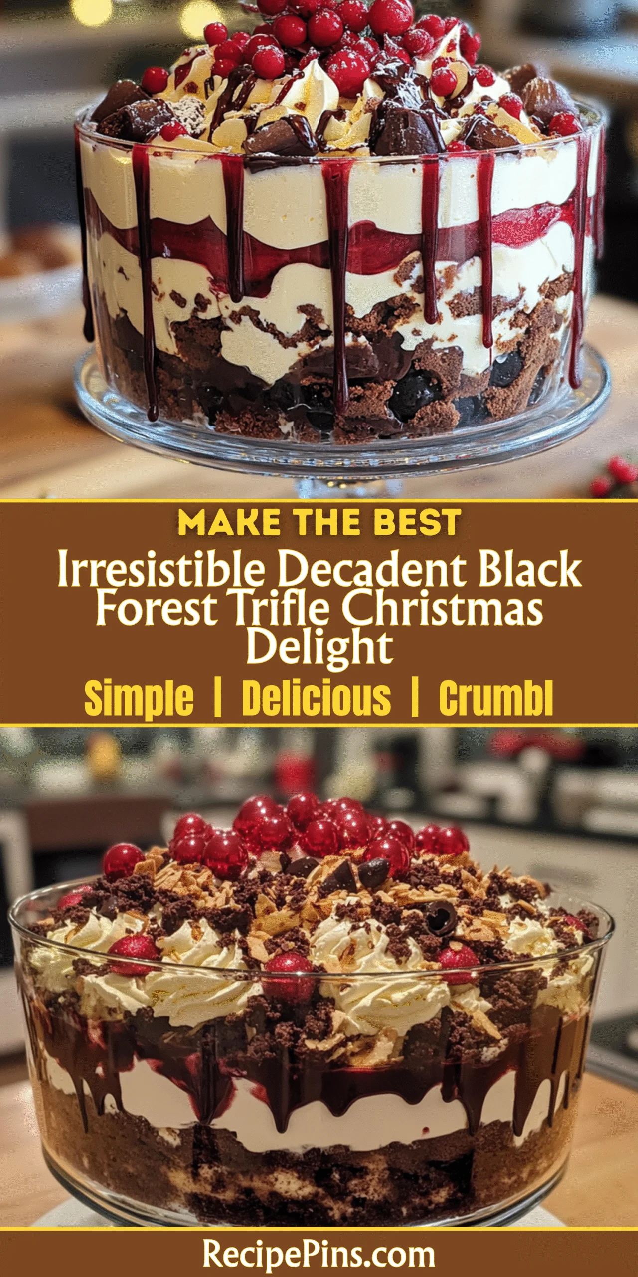 Irresistible Decadent Black Forest Trifle Christmas Delight