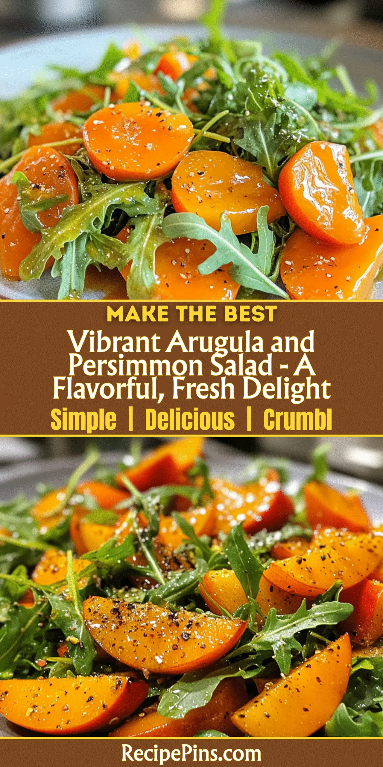 Vibrant Arugula and Persimmon Salad - A Flavorful, Fresh Delight