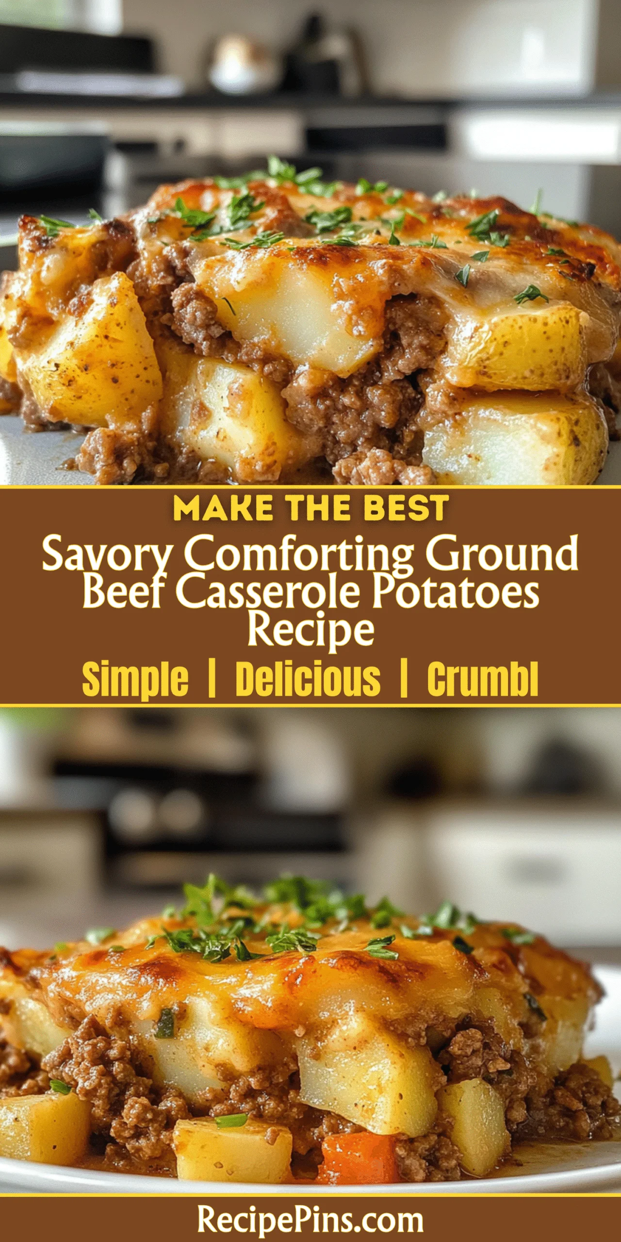Savory Comforting Ground Beef Casserole Potatoes Recipe
