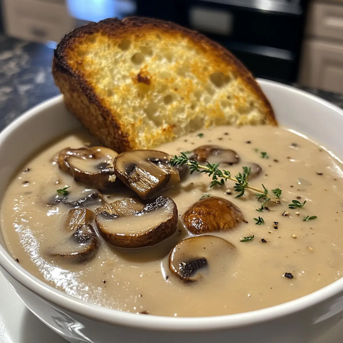 Rich Creamy Mushroom Brie Soup