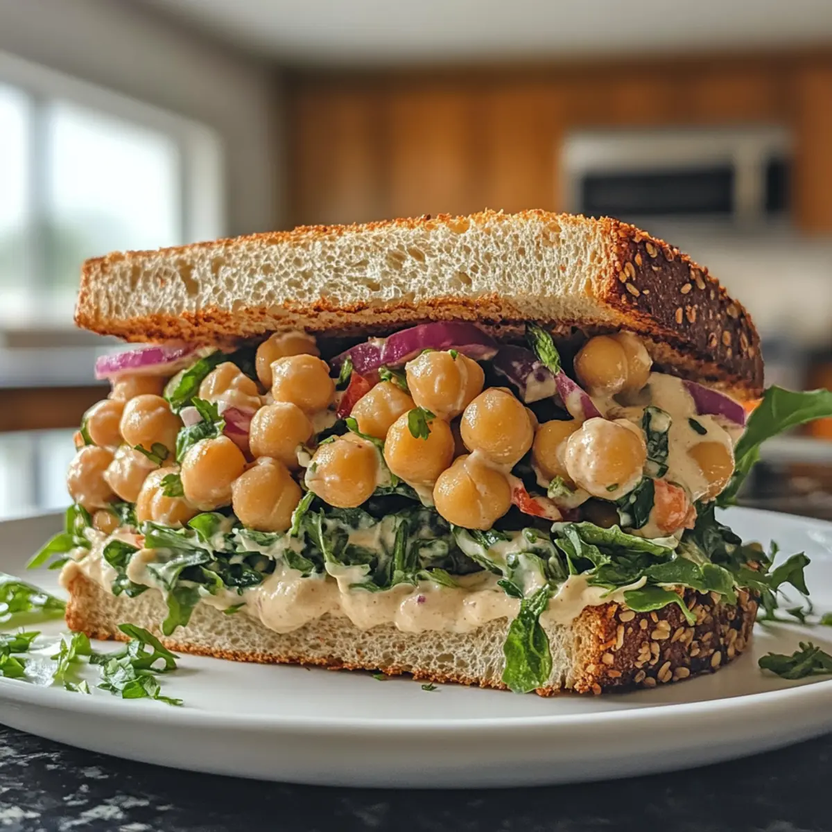 Delightful Creamy Chickpea Salad Sandwich