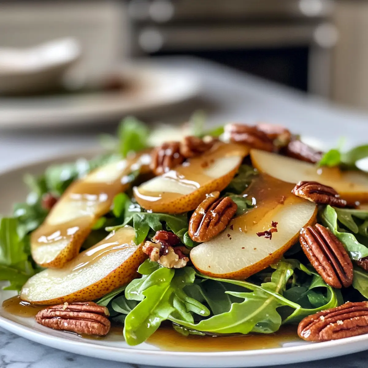 Delectable Arugula Pear Salad with Candied Pecans Recipe