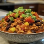 Hearty Homestyle Turkey Chili with Veggies and Black Beans Recipe