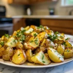 Crispy Zesty Lemon-Feta Roasted Potatoes