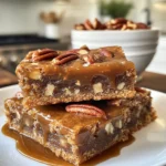 Decadent Gooey Salted Brown Sugar Pecan Cookie Bars