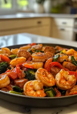 Savory Delicious Shrimp and Sausage Veggie Skillet Recipe