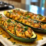 Savory Flavorful Mediterranean Chicken Zucchini Boats Recipe