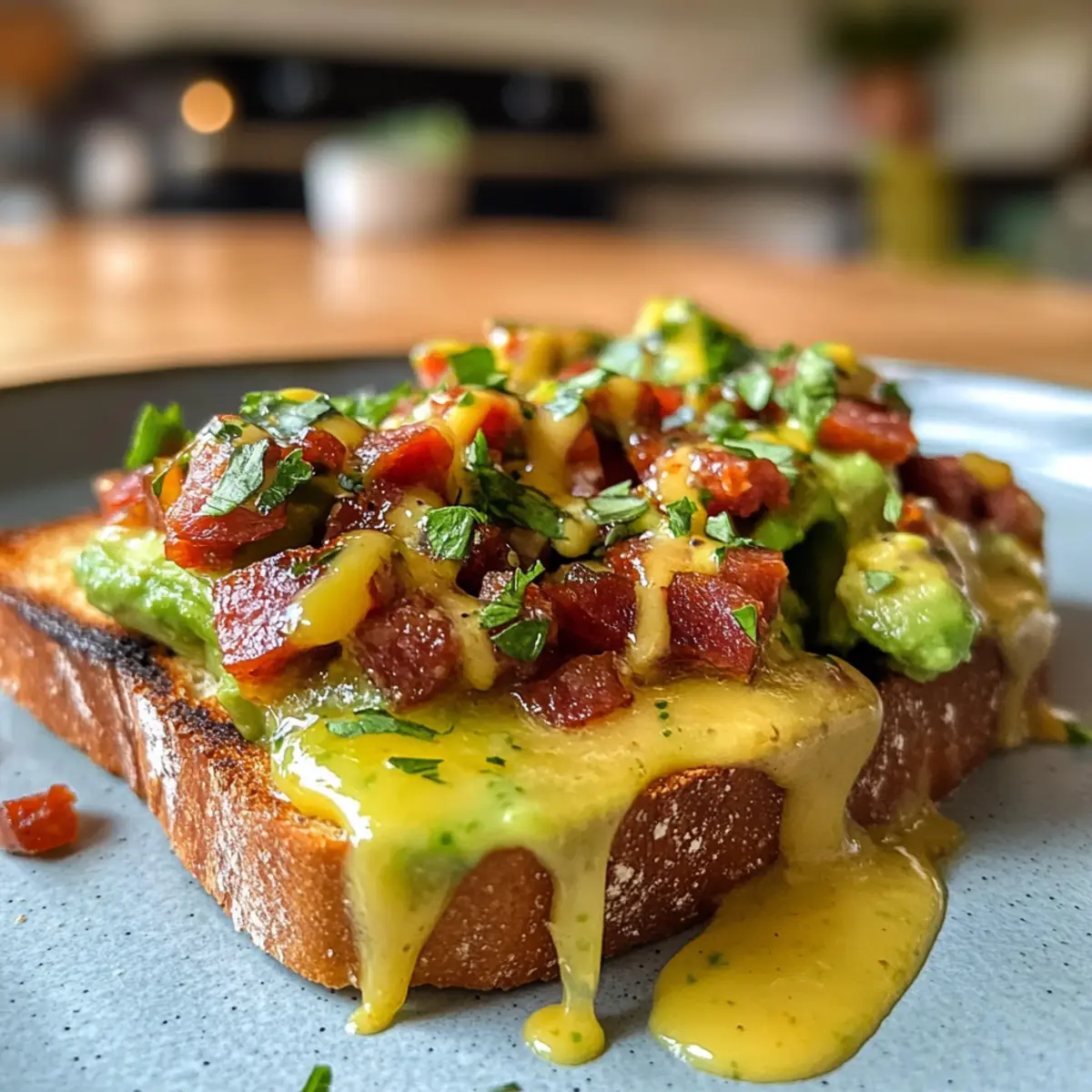 Irresistible Creamy Avocado and Spicy Chorizo Toast