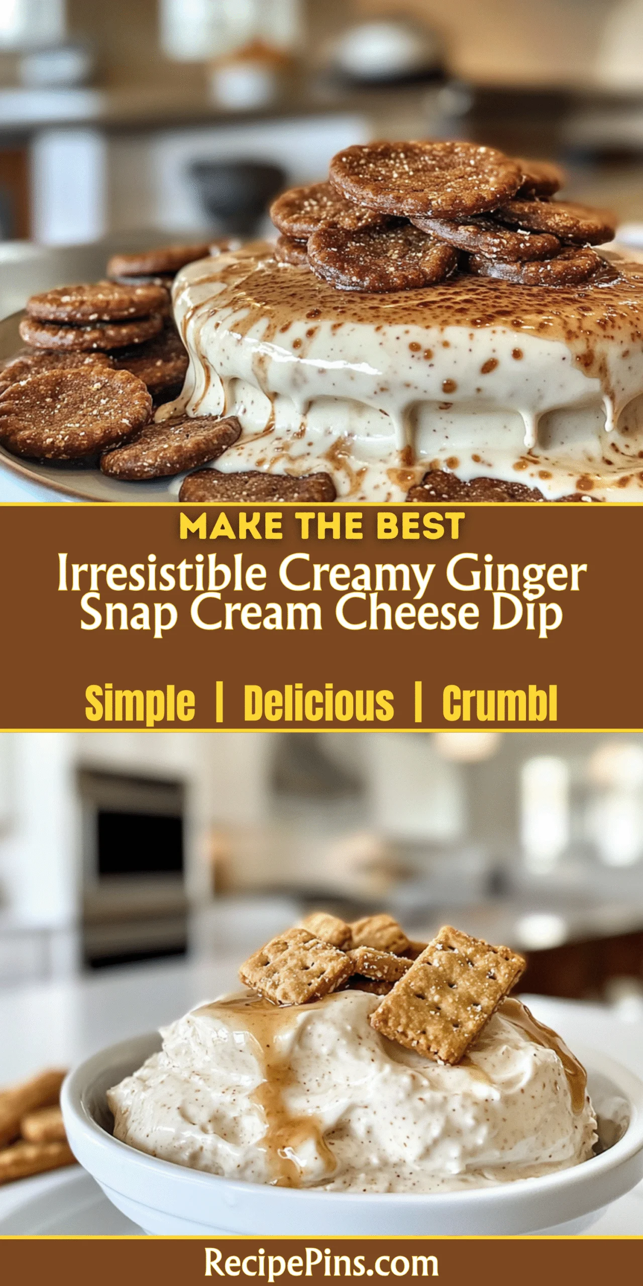 Irresistible Creamy Ginger Snap Cream Cheese Dip