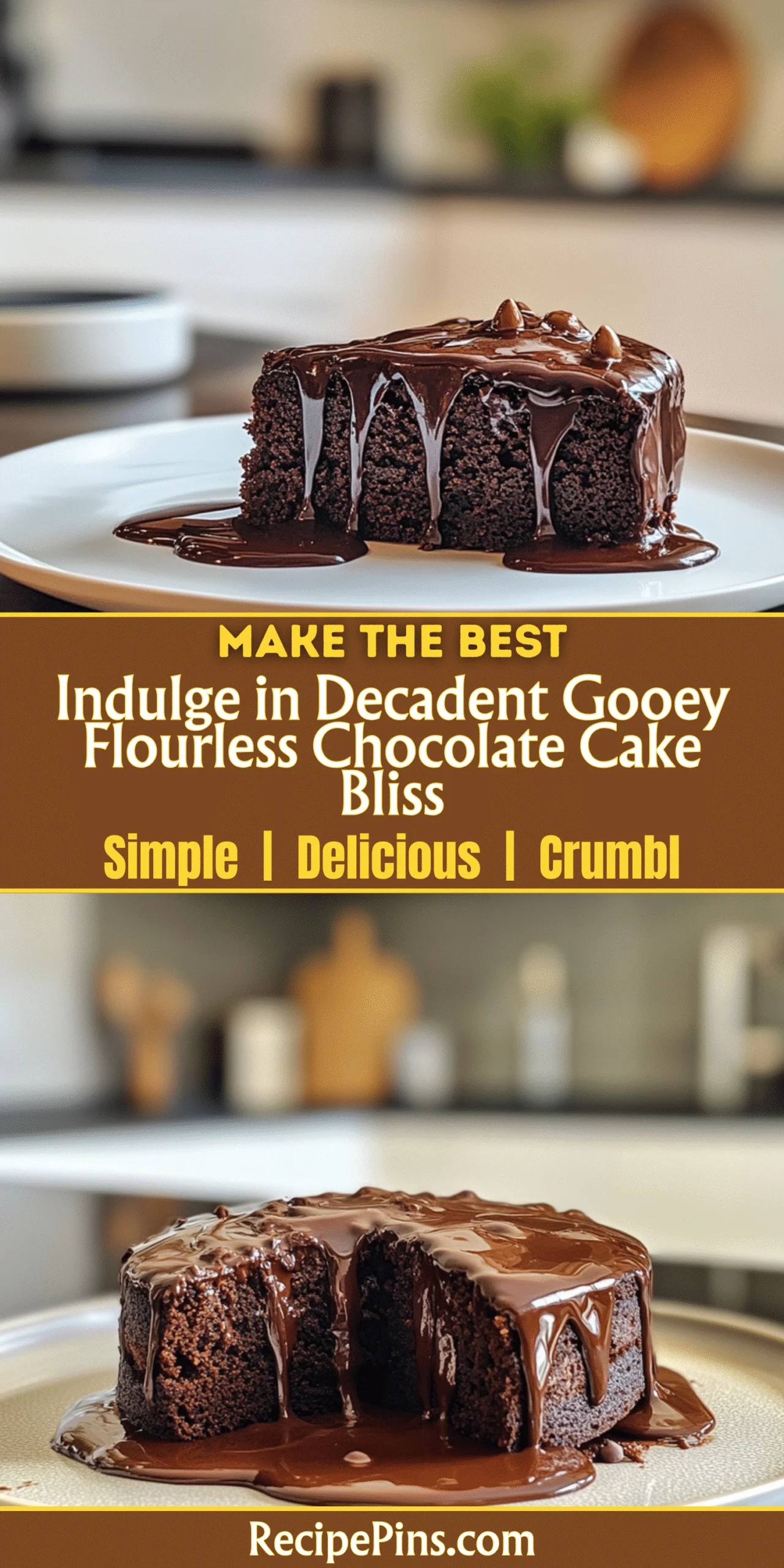 Indulge in Decadent Gooey Flourless Chocolate Cake Bliss