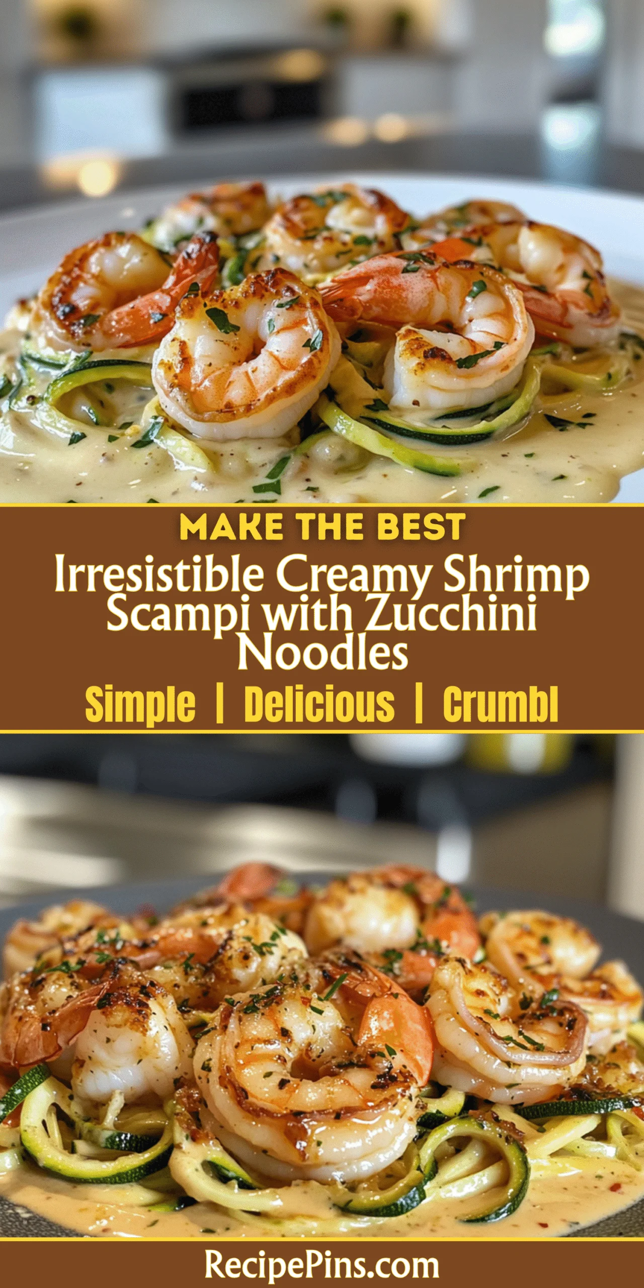 Irresistible Creamy Shrimp Scampi with Zucchini Noodles