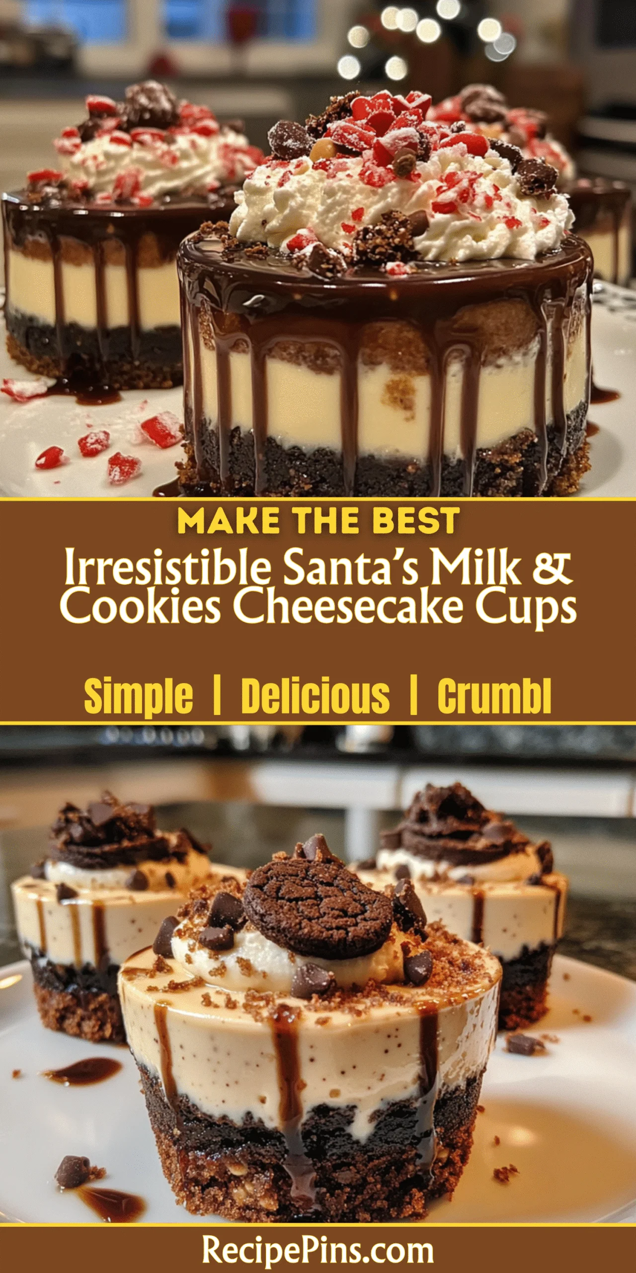Irresistible Santa’s Milk & Cookies Cheesecake Cups