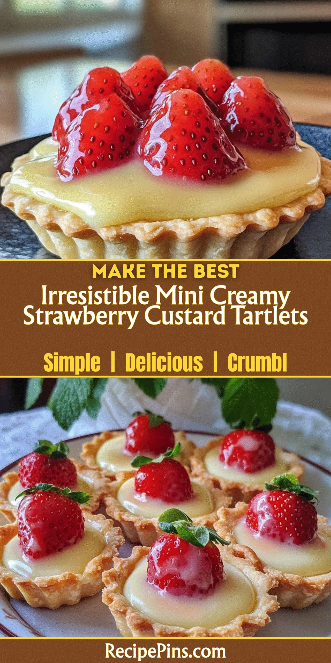 Irresistible Mini Creamy Strawberry Custard Tartlets