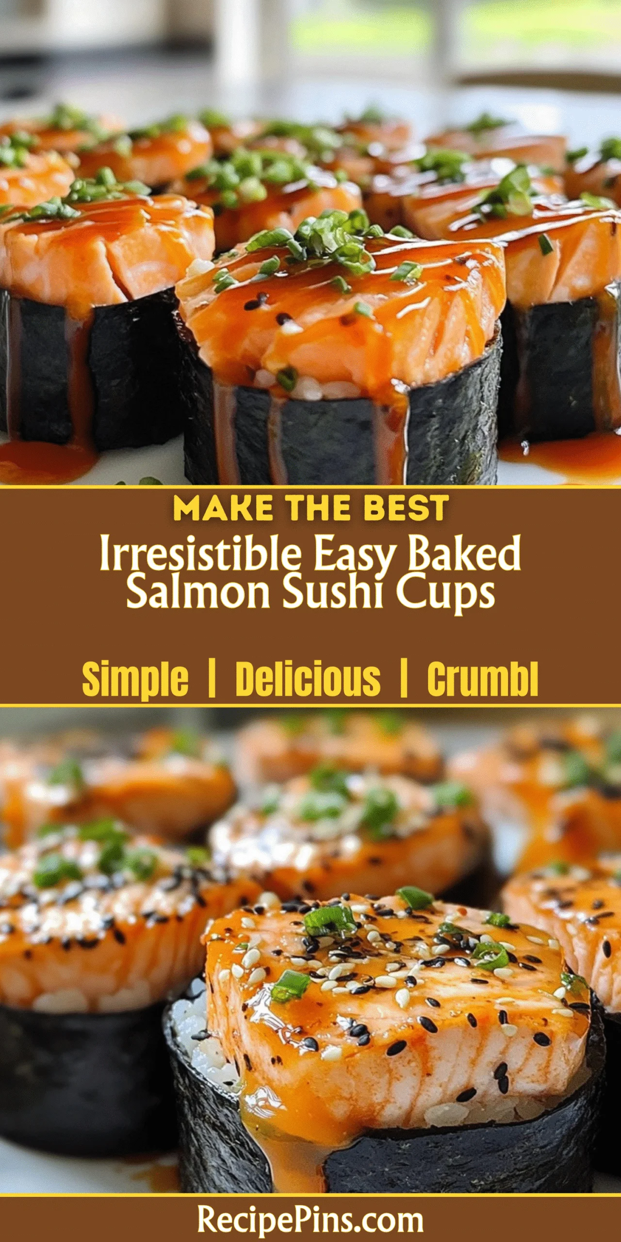 Irresistible Easy Baked Salmon Sushi Cups