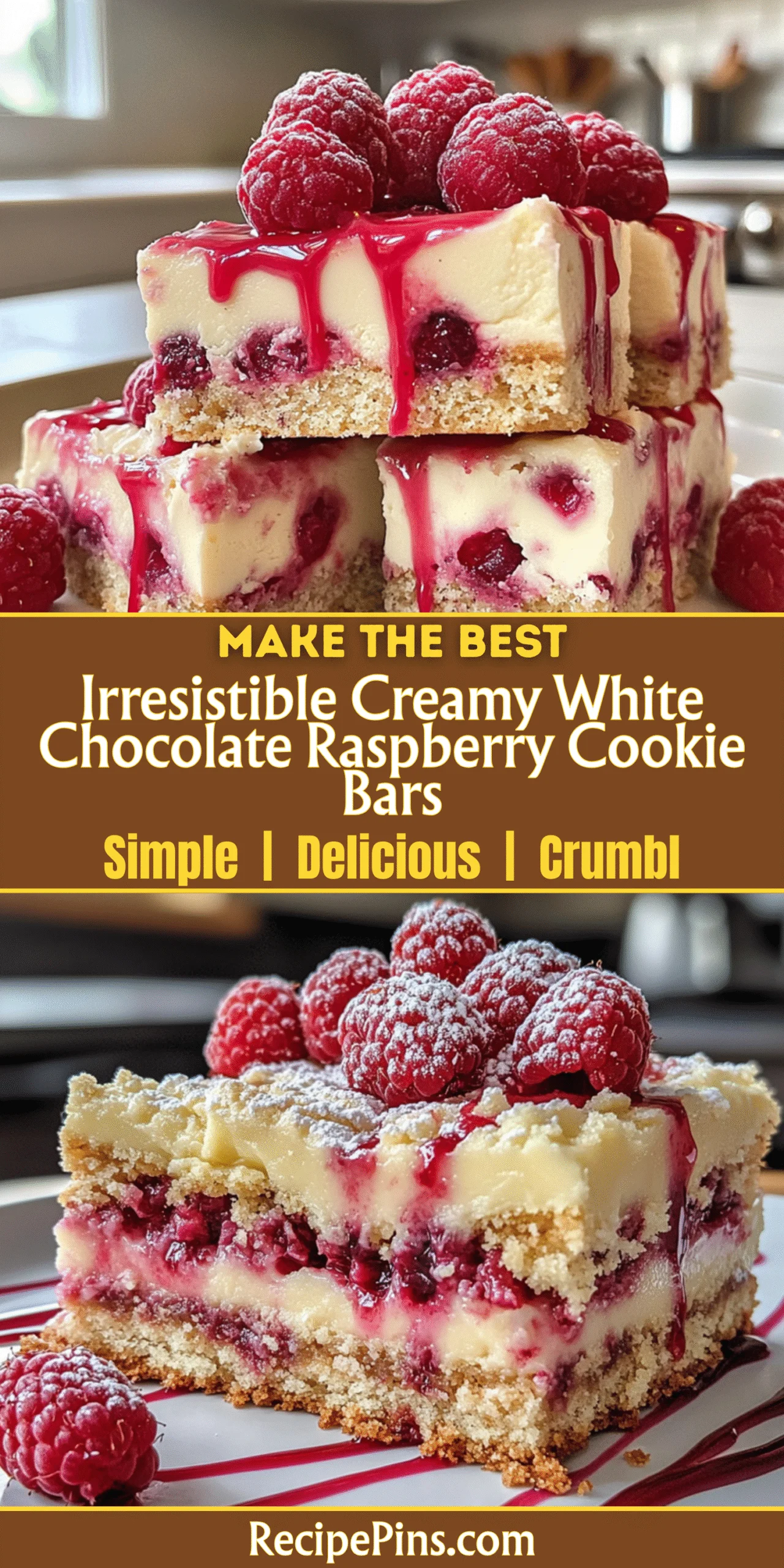 Irresistible Creamy White Chocolate Raspberry Cookie Bars