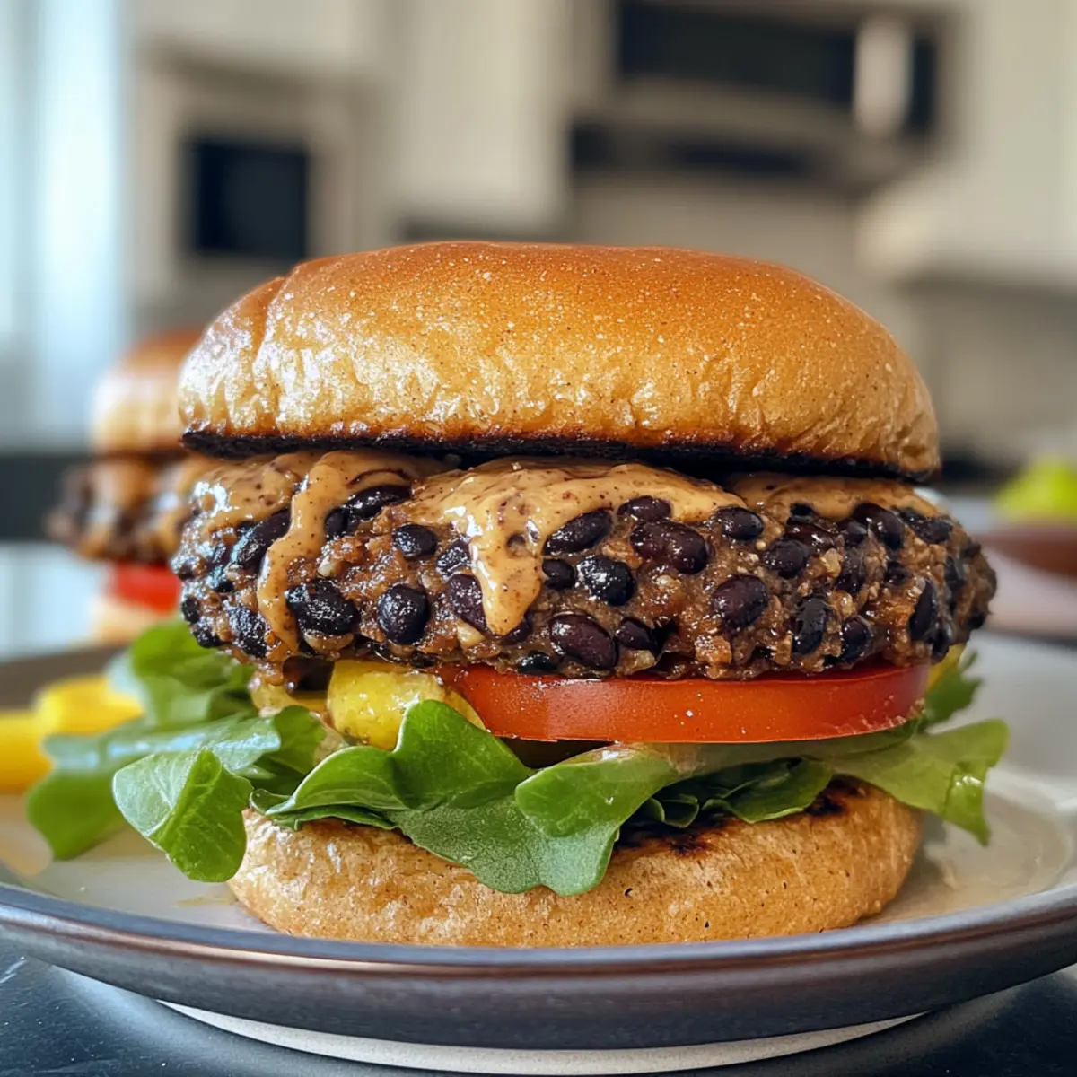 Delectable Healthy Baked Black Bean Burgers on Whole Wheat Buns