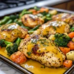 Irresistible Honey Mustard Sheet Pan Chicken & Creamy Veggies