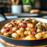 Irresistible Creamy Dreamy Sun-Dried Tomato Chicken Gnocchi Skillet