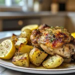 Zesty Herb-Infused Lemon Roast Chicken Thighs with Potatoes