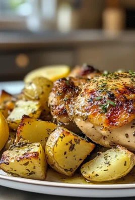 Zesty Herb-Infused Lemon Roast Chicken Thighs with Potatoes