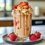 Irresistible Creamy Strawberry Peanut Butter Iced Latte Recipe
