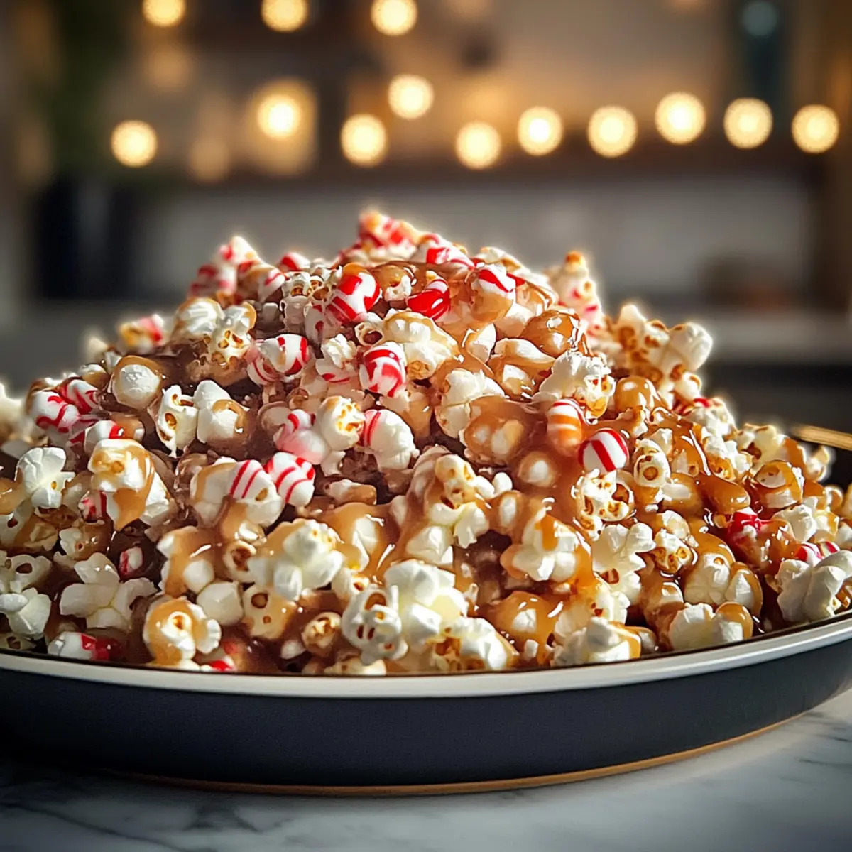 Irresistible Creamy Caramel Peppermint Popcorn Crunch Mix Recipe