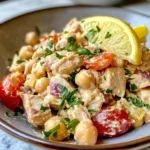 Zesty Creamy Lemon Tahini Chickpea Tuna Salad
