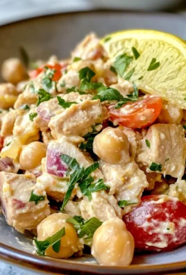 Zesty Creamy Lemon Tahini Chickpea Tuna Salad